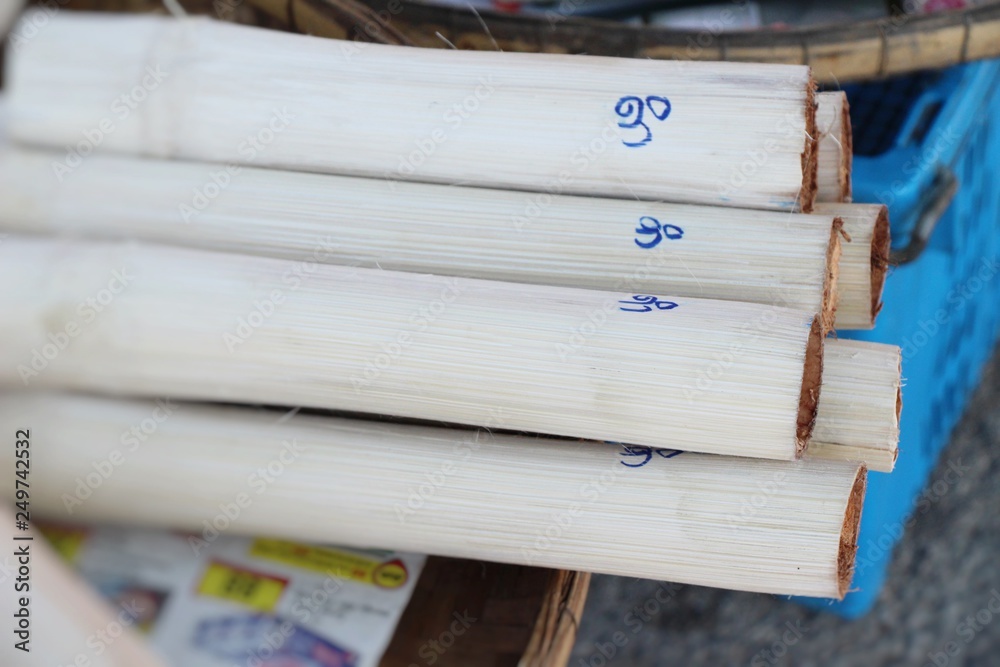 Fototapeta premium glutinous rice with coconut milk roasted in bamboo