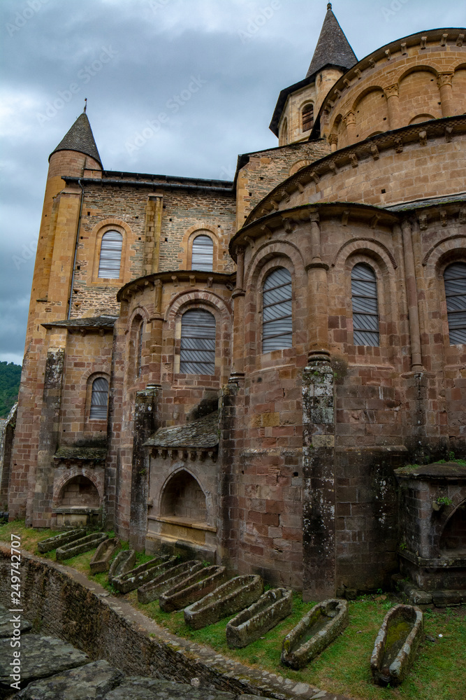 the roman church sainte foy from conques ,france