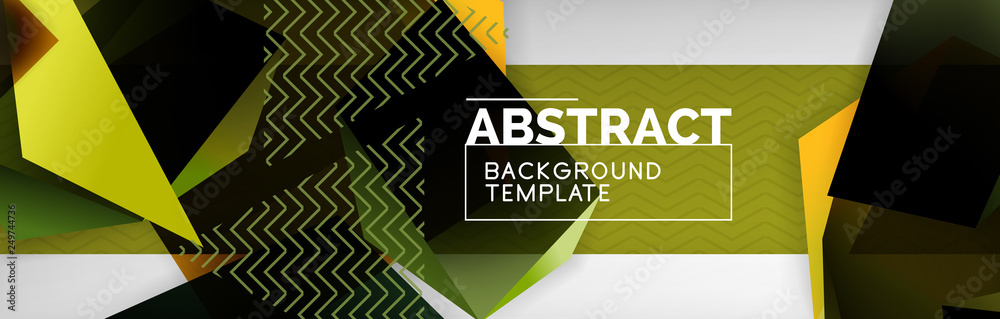 Fototapeta premium Triangular 3d geometric shapes composition, abstract background