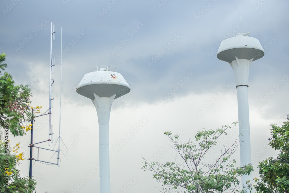 Large water tank on a large peak