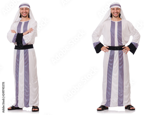 Male arab isolated on white background 