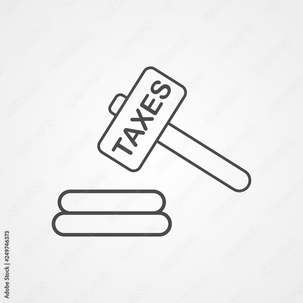 Tax hammer vector icon sign symbol Tax hammer vector icon sign symbol