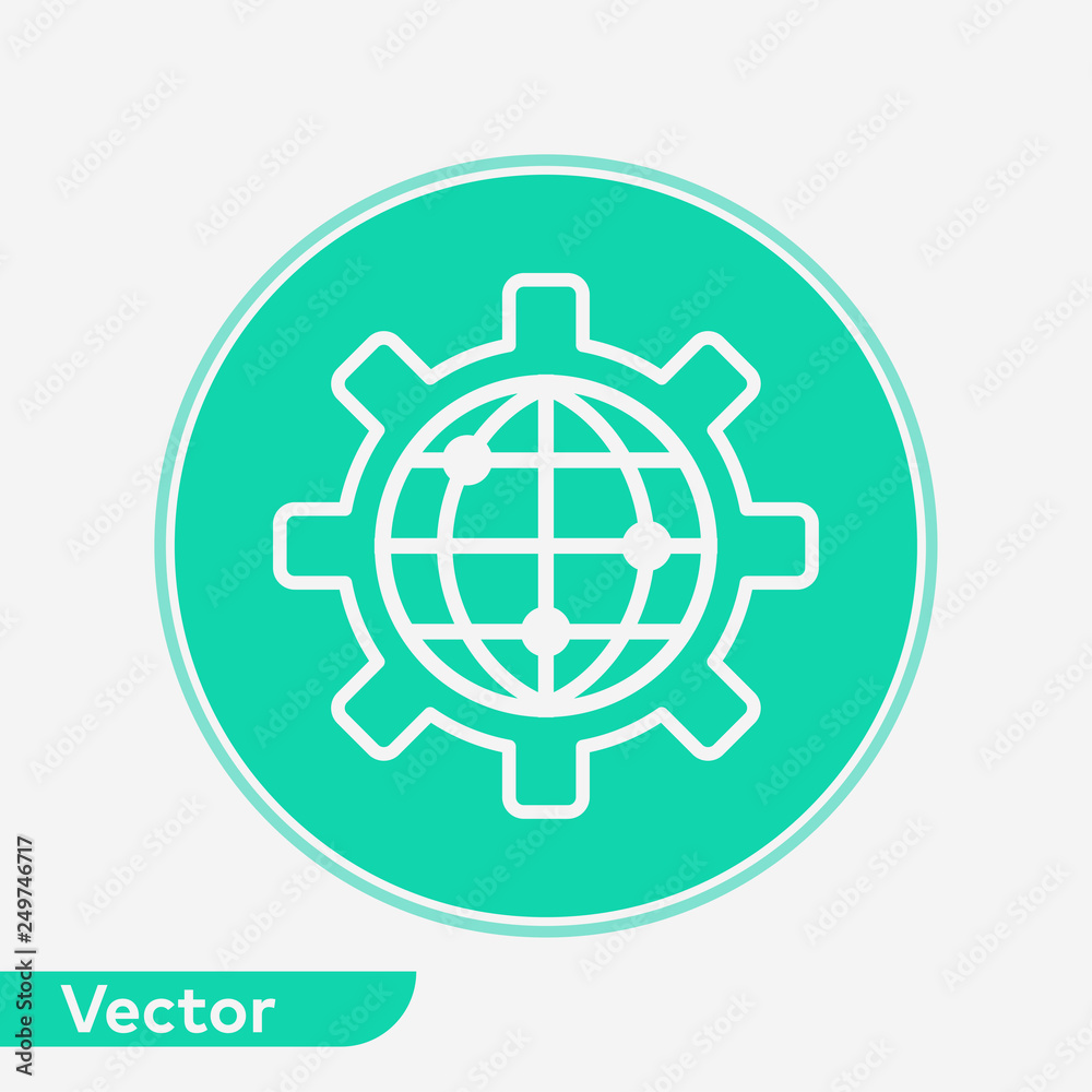 Global settings vector icon sign symbol Global settings vector icon sign symbol
