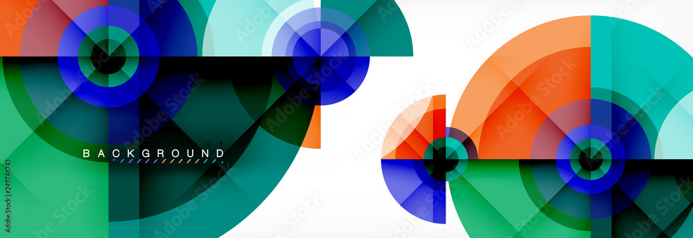 Fototapeta premium Geometric circle abstract background, creative geometric wallpaper.