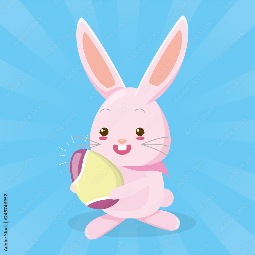 Fototapeta premium cute rabbit with easter egg