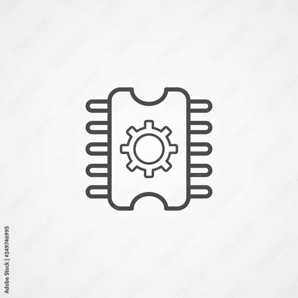 Computer chip vector icon sign symbol Computer chip vector icon sign symbol