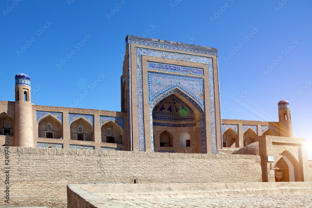 courtyard of ancient madrasah. Uzbekistan. Khiva.