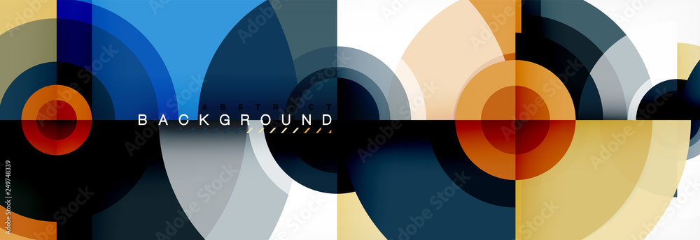 Flying circles geometric abstract background Flying circles geometric abstract background