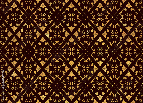 background with a golden plant ornament on a black background