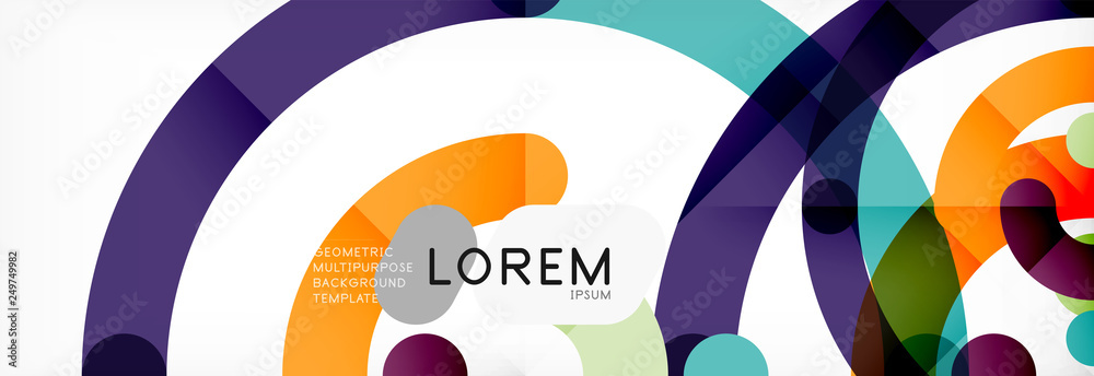 Fototapeta premium Line design circles abstract background