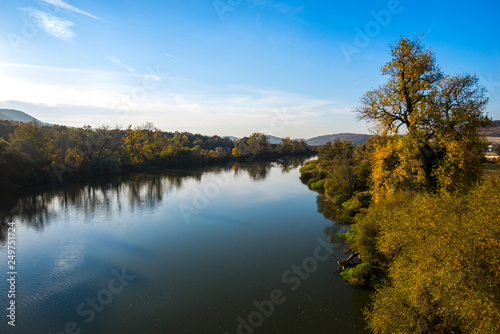 Autumn landscape on the river