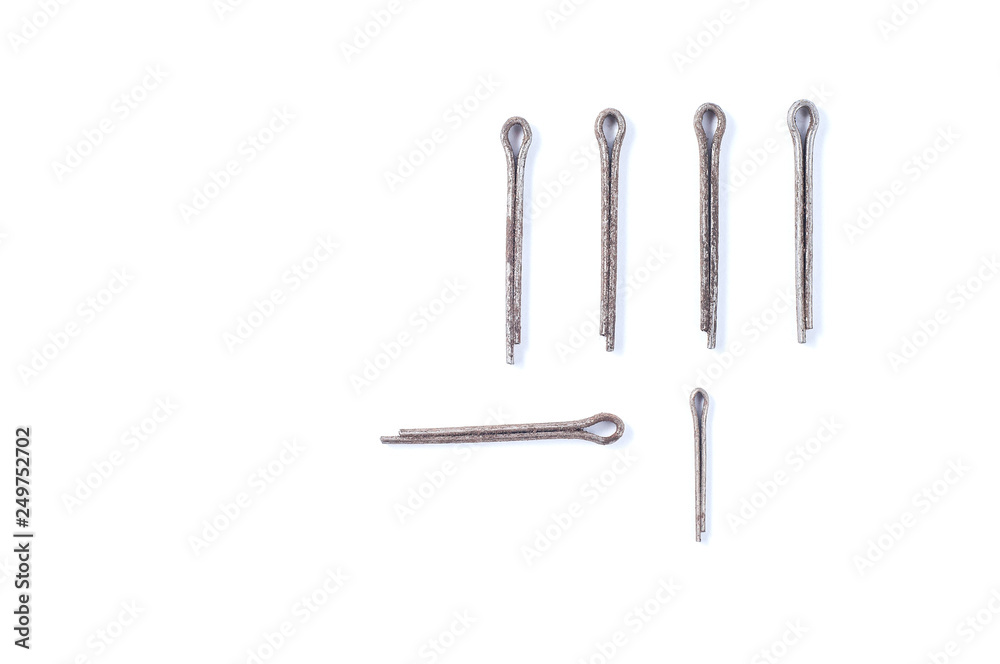 cotter pin on white background, isolate cotter pin on white background, isolate