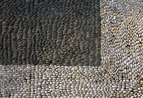 texture of pebble paving