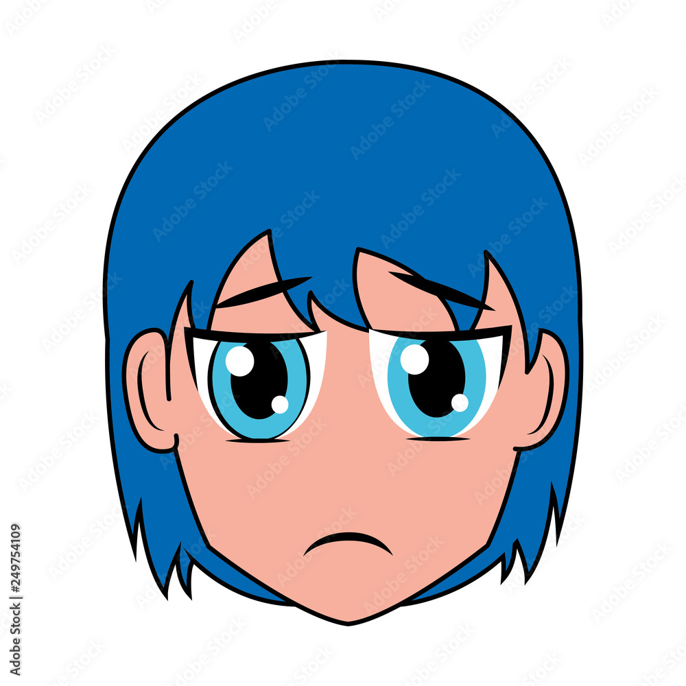 Obraz premium face girl anime manga comic