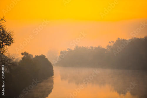 Morning landscape on the river