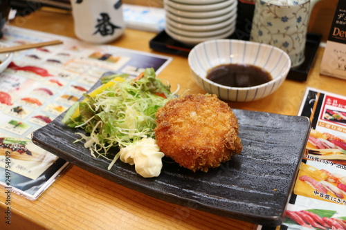 breakfast in japanese sushi restaurant