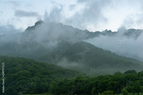 Misty mountains in the morning