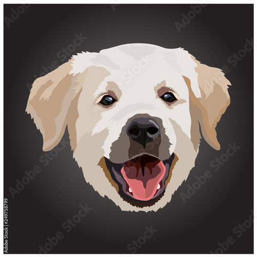 Little Labrador Retriever Puppy Vector Illustration