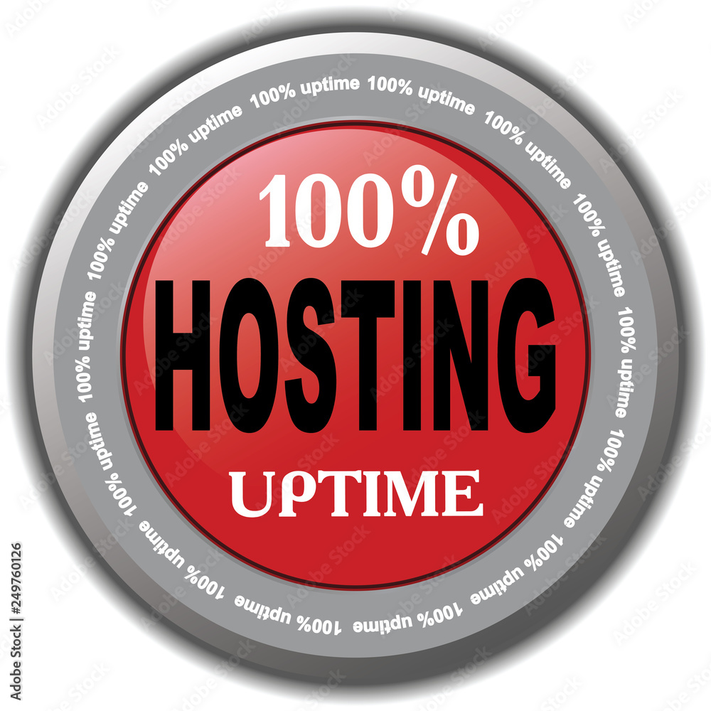 100% hosting uptime icon.