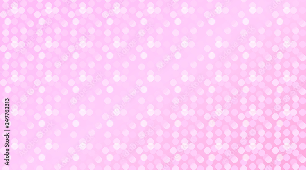  Pink girlish cute background with shiny glitter sparkles. Backdrop for kids party in LOL doll surprise bling style. Decorative scrapbook paper texture. Blurred festive wallpaper with little hexagons
