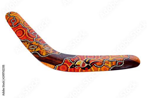 traditional australian boomerang isolated on white background