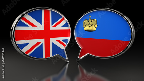 United Kingdom and Liechtenstein flags with Speech Bubbles. 3D illustration Free Download United Kingdom and Liechtenstein flags with Speech Bubbles. 3D illustration - GFXLoad