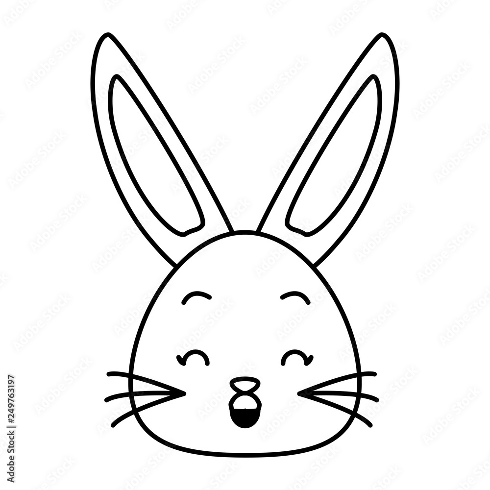 Obraz premium cute rabbit face cartoon