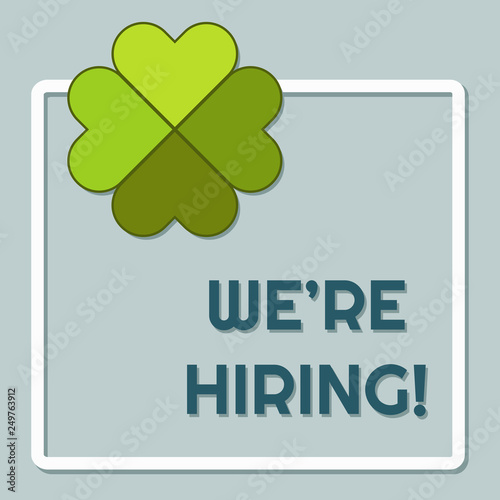 We Are Hiring Announcement WIth Four Leaf Clover