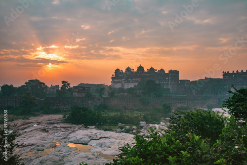Sunrise over castle
