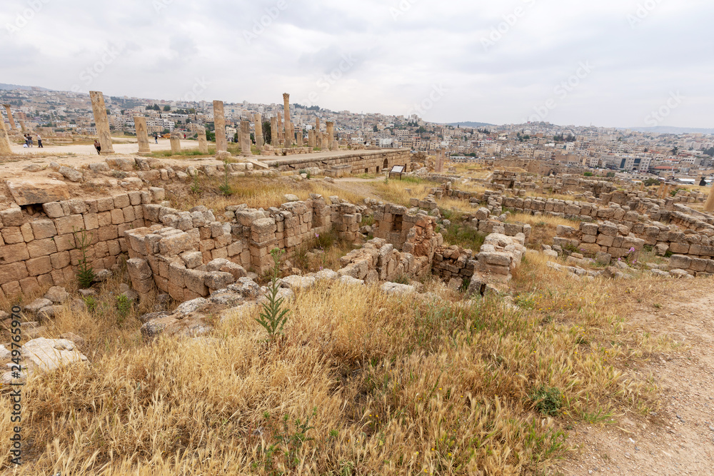 Ruins of Church of Saint Theodore in the Roman city of Jerash, Jordan
