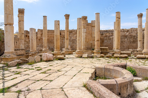 Agora (Macellum) in Roman city of Jerash, Jordan