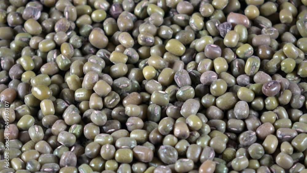 Organic mung beans close up spinning video Organic mung beans close up spinning video