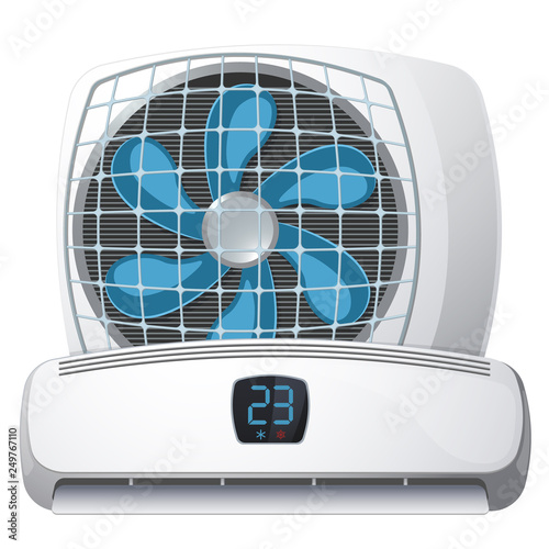 Air conditioner system on white background