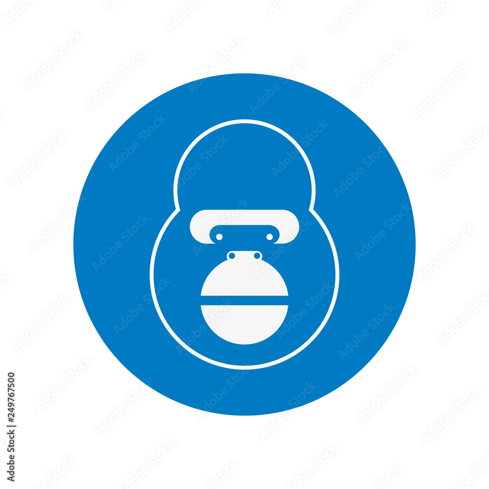 Gorilla - Piktogramm - Symbol - Icon - Kreis - blau Gorilla - Piktogramm - Symbol - Icon - Kreis - blau