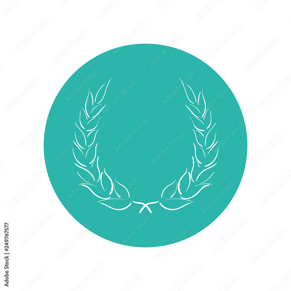 Lorbeerkranz - Piktogramm - Symbol - Icon - Kreis - mint Lorbeerkranz - Piktogramm - Symbol - Icon - Kreis - mint