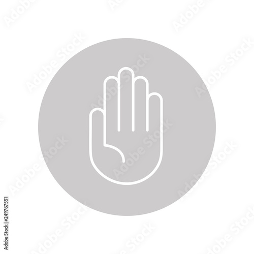 HAND - Piktogramm - Symbol - Icon - Kreis - grau