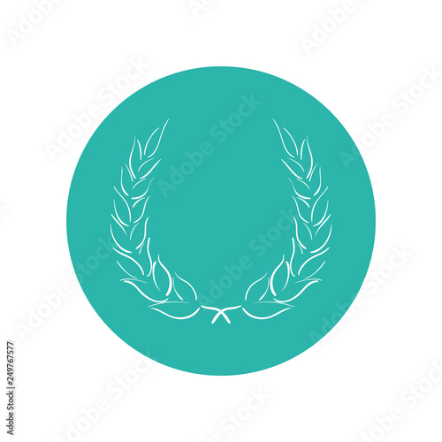 Lorbeerkranz - Piktogramm - Symbol - Icon - Kreis - mint