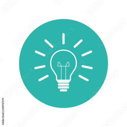 Glühbirne - Piktogramm - Symbol - Icon - Kreis - mint