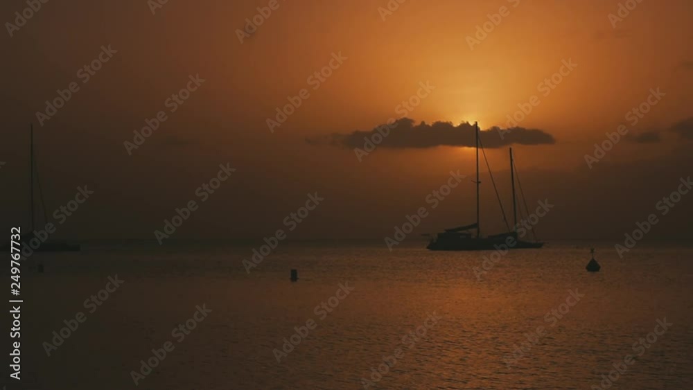 Boat on a beautiful sunset in the Caribbean Boat on a beautiful sunset in the Caribbean