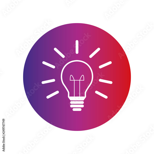 Glühbirne - Piktogramm - Symbol - Icon - Kreis - Verlauf