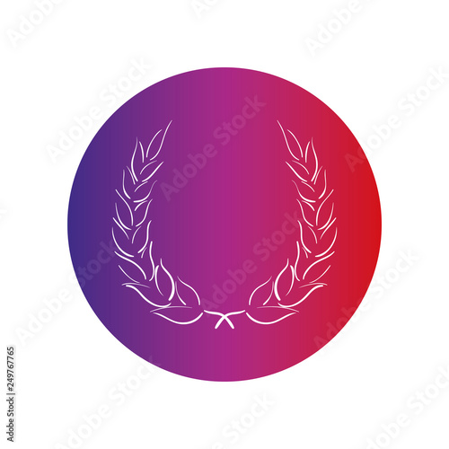 Lorbeerkranz - Piktogramm - Symbol - Icon - Kreis - Verlauf