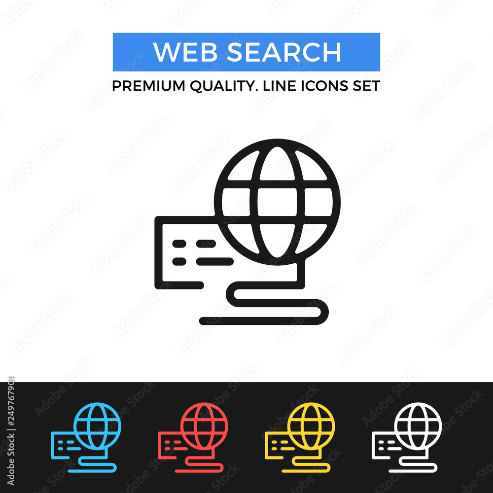 Vector web search icon. Internet concepts. Premium quality graphic design. Modern signs, outline symbols collection, simple thin line icons set Vector web search icon. Internet concepts. Premium quality graphic design. Modern signs, outline symbols collection, simple thin line icons set