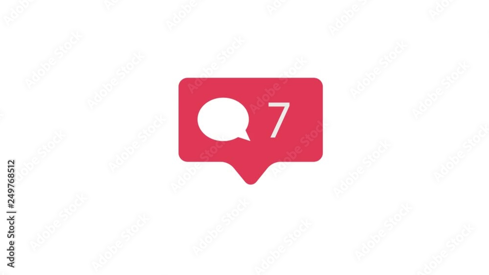 Pink Comment Icon On White Background. Comment Counting for Social Media 1-10 Comments. 4K video.