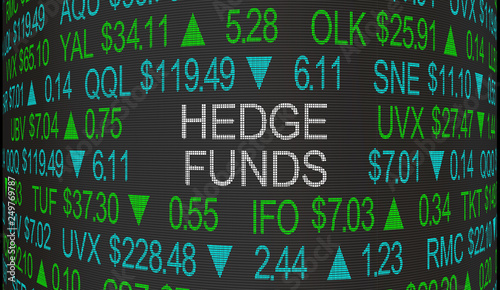 Hedge Funds Stock Market Investing Ticker 3d Illustration