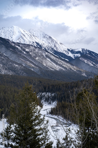 Winter view of Hector Gorge in kootenay national park located in British Columbia Canada