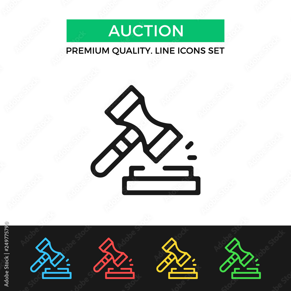 Vector auction icon. Premium quality graphic design. Modern signs, outline symbols collection, simple thin line icons set