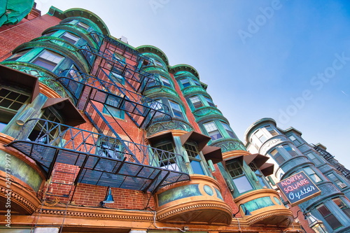 Fototapeta Naklejka Na Ścianę i Meble -  Boston, MA, USA-20 October, 2017: Scenic Boston North End Streets