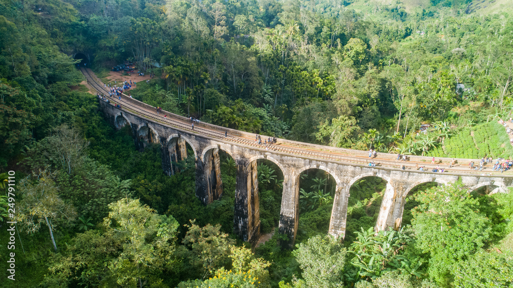 Famous Demodara Nine Arch Bridge. Ella, Sri Lanka.