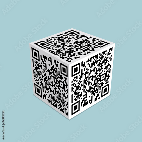 Conceptual design of two-dimensional code, Is the shape of the cube. photo