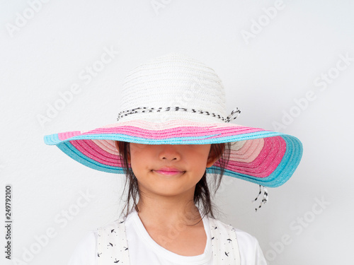 Asian Cute little girl with hat